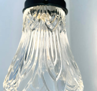 Clear Art-Deco Heavy Pressed Tulip Wall Sconce