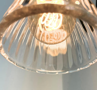 Thick Holophane Clear Glass Wall Sconce or Pendant Light