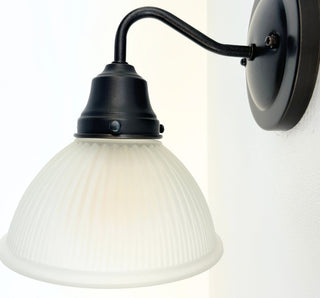 Frosted Glass Factory Holophane Wall Sconce Light Fixture