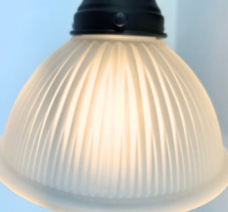 Frosted Glass Factory Holophane Wall Sconce Light Fixture