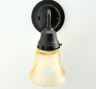 Amber Holophane Clear Glass Wall Sconce or Pendant Light