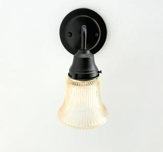 Amber Holophane Clear Glass Wall Sconce or Pendant Light