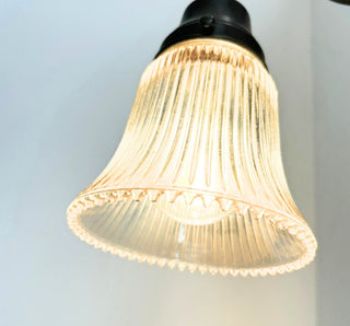 Amber Holophane Clear Glass Wall Sconce or Pendant Light