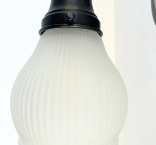 Holophane Fluted Pear Frosted Glass Wall Sconce or Pendant Light