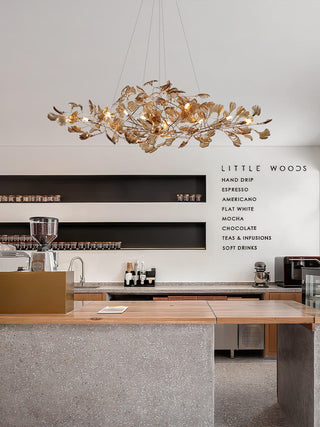 Acrylic Ginkgo Leaf Chandelier 31.5"