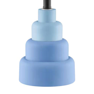 Small Blue Desk Light Table Lamp with White Fabric Shade for Bedside Nightstand