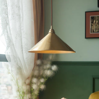 Brass Cone Pendant Light 9.4"