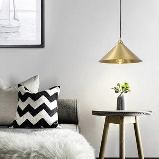 Brass Cone Pendant Light 9.4"