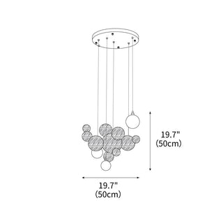 Bubble Ball Chandelier 19.7"