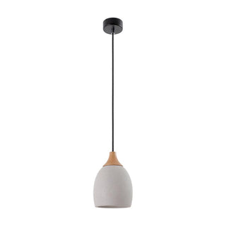 Cement Solid Wood Pendant Light 5.7"