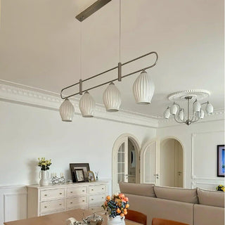 Ceramic Ribbed Pendant Light