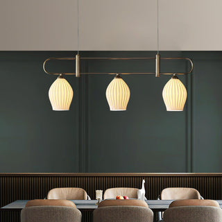 Ceramic Ribbed Pendant Light