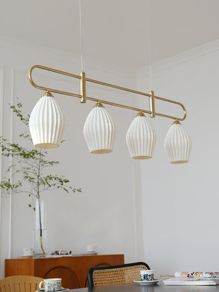 Ceramic Ribbed Pendant Light