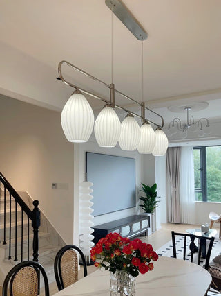 Ceramic Ribbed Pendant Light
