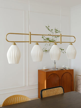 Ceramic Ribbed Pendant Light