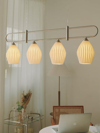 Ceramic Ribbed Pendant Light