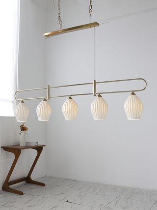 Ceramic Ribbed Pendant Light
