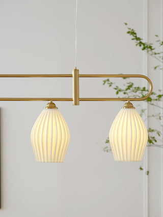 Ceramic Ribbed Pendant Light