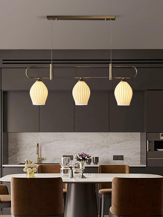 Ceramic Ribbed Pendant Light