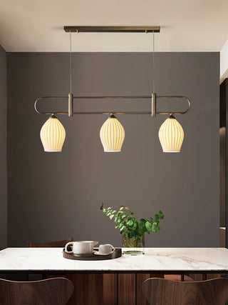 Ceramic Ribbed Pendant Light