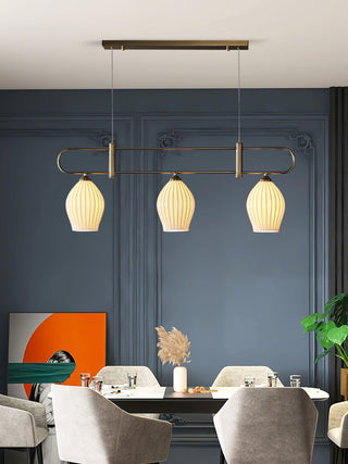 Ceramic Ribbed Pendant Light