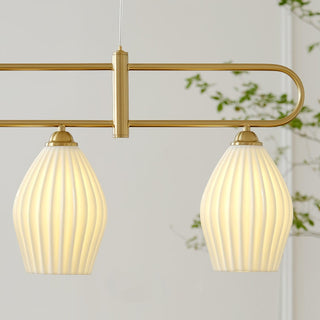 Ceramic Ribbed Pendant Light