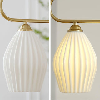 Ceramic Ribbed Pendant Light