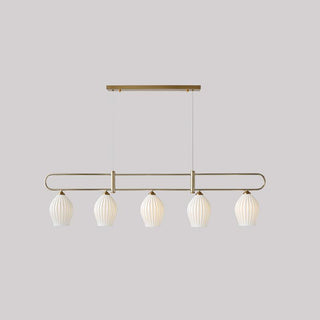 Ceramic Ribbed Pendant Light