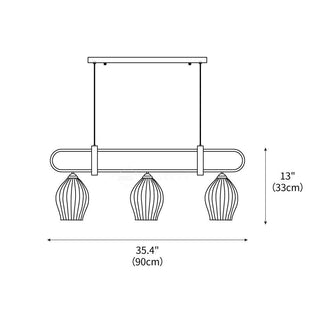 Ceramic Ribbed Pendant Light