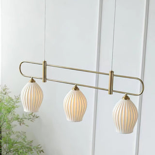Ceramic Ribbed Pendant Light