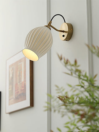 Ceramic Ribbed Wall Light 5.3"