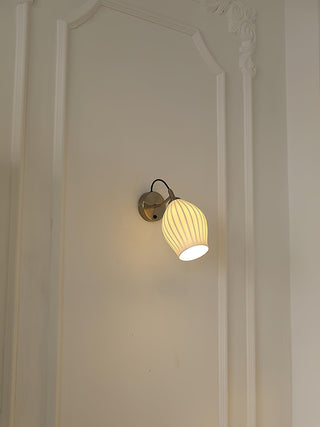 Ceramic Ribbed Wall Light 5.3"