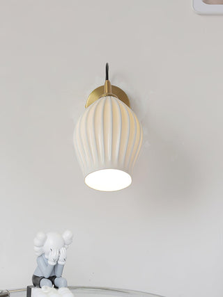 Ceramic Ribbed Wall Light 5.3"