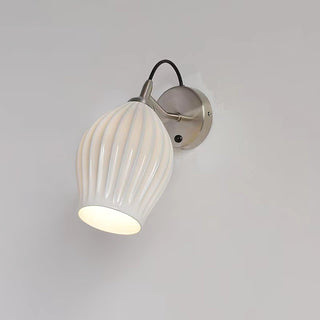 Ceramic Ribbed Wall Light 5.3"