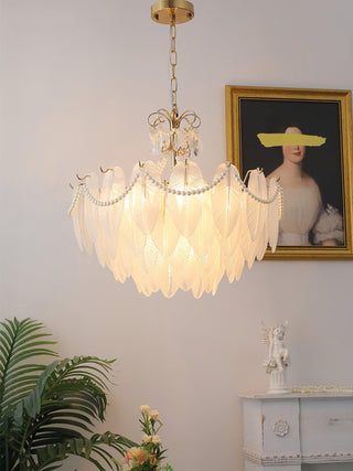 Contemporary Leaves Glass Chandelier