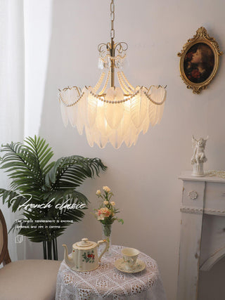 Contemporary Leaves Glass Chandelier