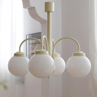Cream Planet Glass Chandelier