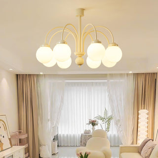 Cream Planet Glass Chandelier