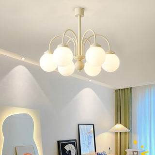 Cream Planet Glass Chandelier