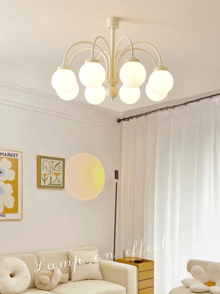 Cream Planet Glass Chandelier