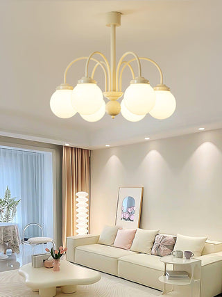 Cream Planet Glass Chandelier