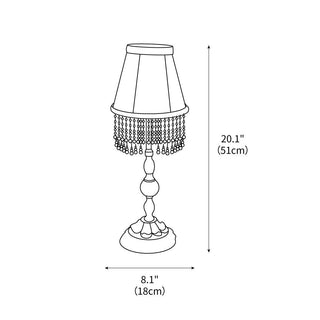 Edwardian Table Lamp with Appliquéd Beaded Shade 7.1"