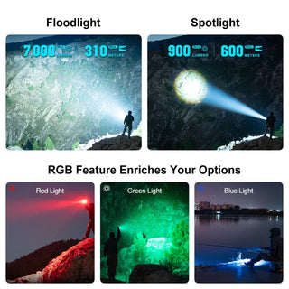 OLIGHT MARAUDERMINIMNBU Marauder Mini Powerful LED Flashlight With RGB - Midnight Blue