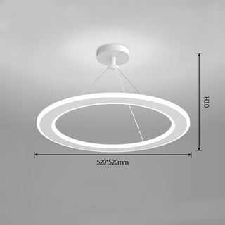 Simple Modern Circular Bedroom Study Chandelier