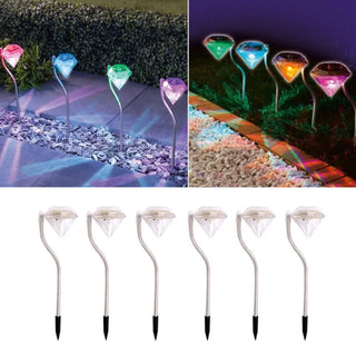 Decorative Diamond-Shaped Solar Ground Light for Garden Pathways