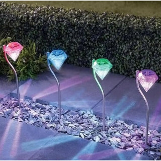Decorative Diamond-Shaped Solar Ground Light for Garden Pathways