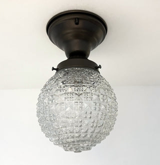 Authentic Antique Diamond Glass Ceiling Light