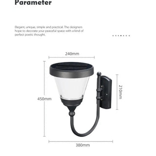 Energy Saving Solar Powered Wall Lights for Outdoor Courtyard Areas