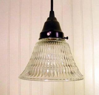 Heavy Vintage Clear Holophane Glass