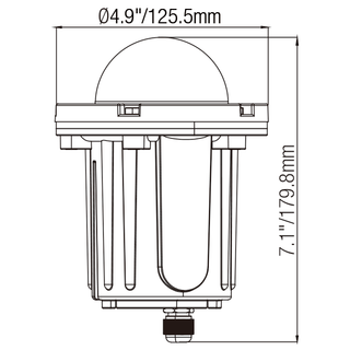 In-Ground Pathway Light with Brass-PVC Housing and Domed Half Lid for MR16 Bulbs